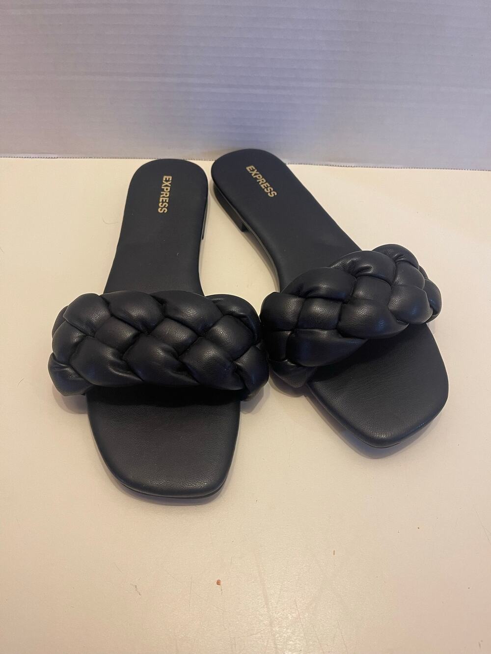 Express Black Braided Open Sandals